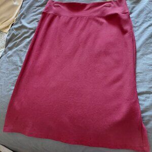 Burgundy midi skirt